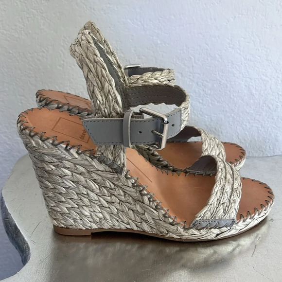 Dolce Vita Shoes - Dolce Vita Gray Raffia Wedge Heels 7.5